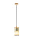 Norfolk Slim Pendant Ceiling Light Gold Transparent Glass E27 IP44-1