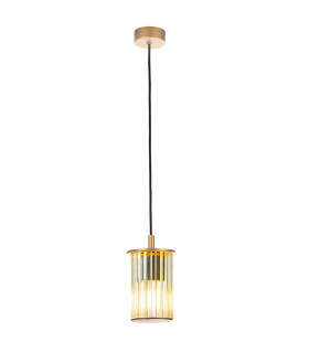 Norfolk Slim Pendant Ceiling Light Gold Transparent Glass E27 IP44-1