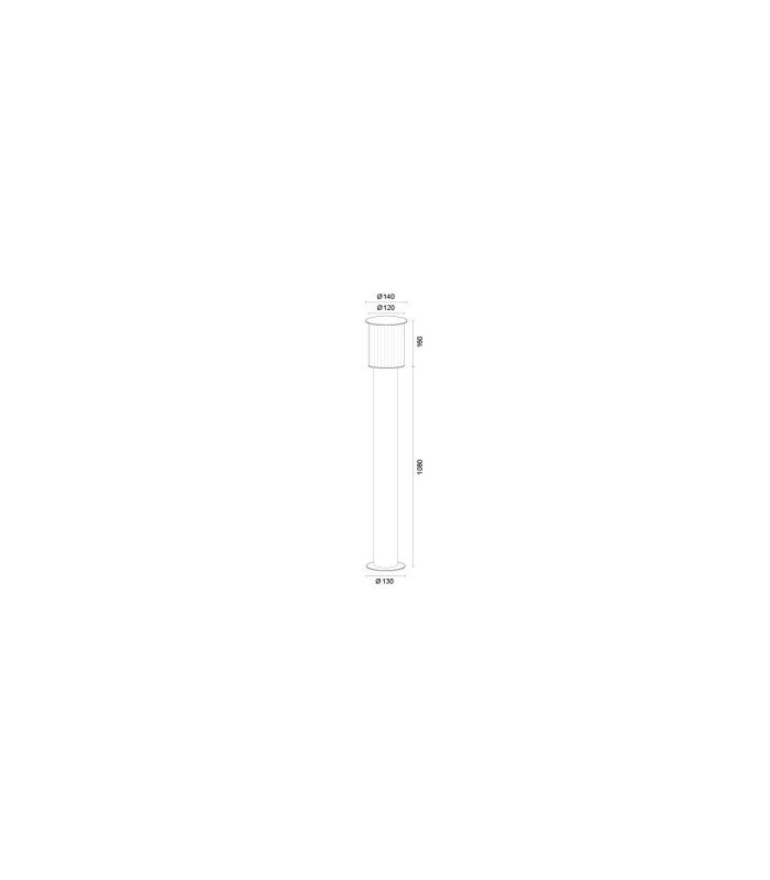 Norfolk 124cm Outdoor Bollard Gold Clear Glass E27 IP44-8