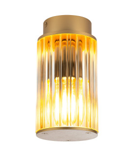 Norfolk Outdoor Surface Mounted Downlight Gold Clear Glass Shade E27 IP44-1