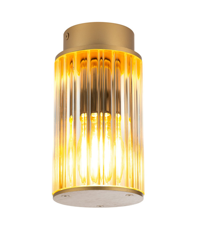 Norfolk Outdoor Surface Mounted Downlight Gold Clear Glass Shade E27 IP44-1