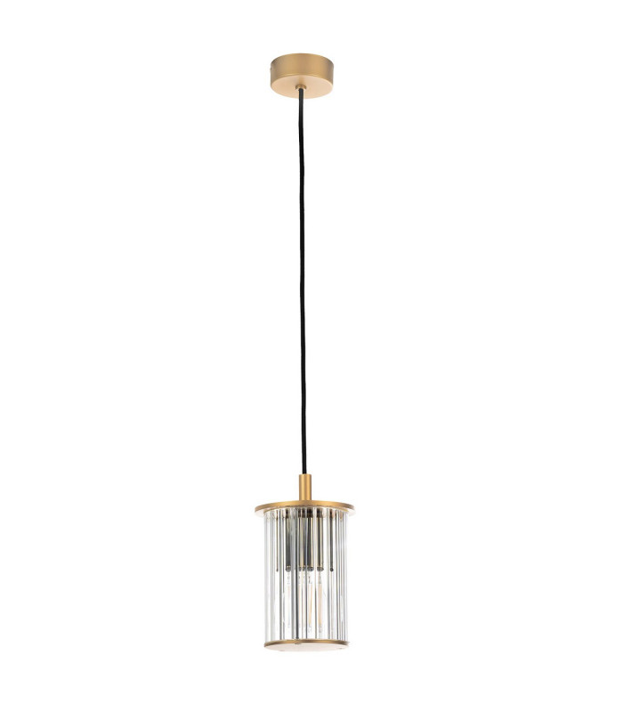 Norfolk Slim Pendant Ceiling Light Gold Transparent Glass E27 IP44-3