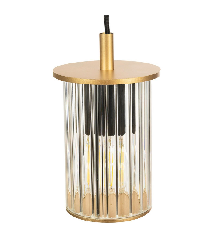 Norfolk Slim Pendant Ceiling Light Gold Transparent Glass E27 IP44-4