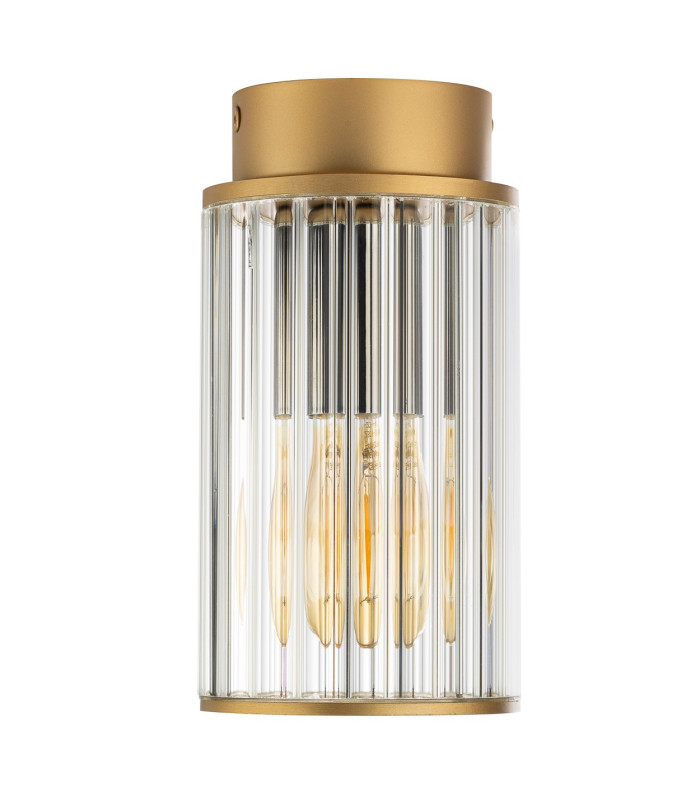 Norfolk Outdoor Surface Mounted Downlight Gold Clear Glass Shade E27 IP44-4