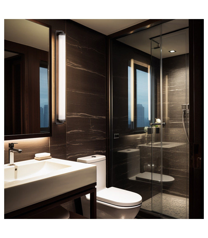 Hampton Integrated LED Wall Lamp Brushed Titanium  3000K-4