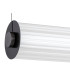 Hampton 120cm LED Bar Pendant Ceiling Light Brushed Titanium Clear Glass Shade 3000K-5
