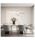 Hampton 80cm LED Bar Pendant Ceiling Light Brushed Brass Clear Glass Shade 3000K-4