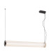 Hampton 80cm LED Bar Pendant Ceiling Light Brushed Titanium Clear Glass Shade 3000K-1