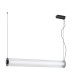Hampton 80cm LED Bar Pendant Ceiling Light Brushed Titanium Clear Glass Shade 3000K-2