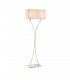 2 Light Floor Lamp Polished Nickel Plate with Beige Shade, E27 - 1