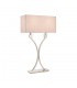 2 Light Table Lamp Polished Nickel Plate with Beige Shade, E27 - 1