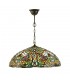 3 Light Large Ceiling Pendant Dark Bronze, Tiffany glass, E27 - 1