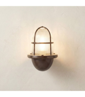 Armada Solid Brass Uplight Wall Lantern Antique Brass Finish IP64-1
