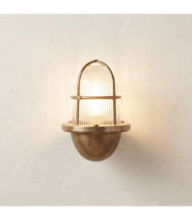 Armada Solid Brass Uplight Wall Lantern Raw Brass Finish IP64-1
