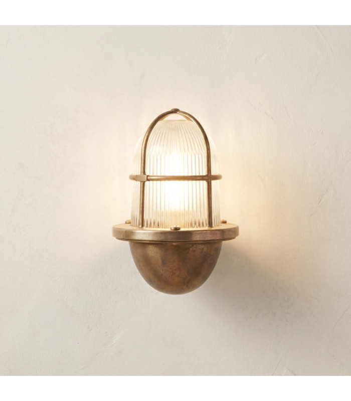 Armada Solid Brass Uplight Wall Lantern Raw Brass Finish IP64-1