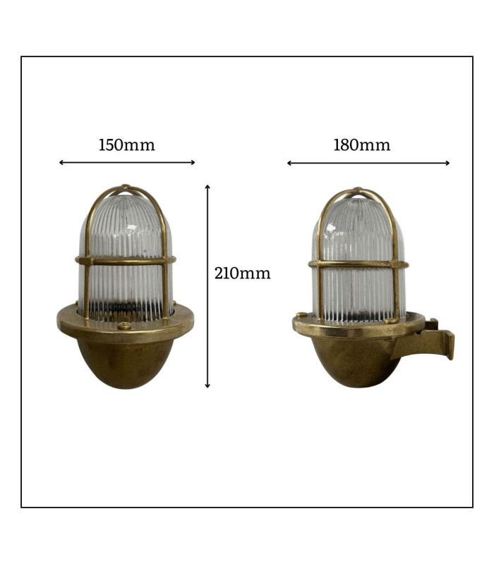 Armada Solid Brass Uplight Wall Lantern Raw Brass Finish IP64-3