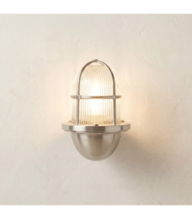 Armada Solid Brass Uplight Wall Lantern Satin Nickel Finish IP64-1