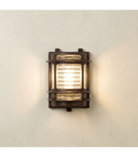 Cargo Solid Brass Flush Wall Light Antique Brass Finish IP64-1