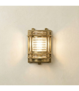 Cargo Solid Brass Flush Wall Light Raw Brass Finish IP64-1
