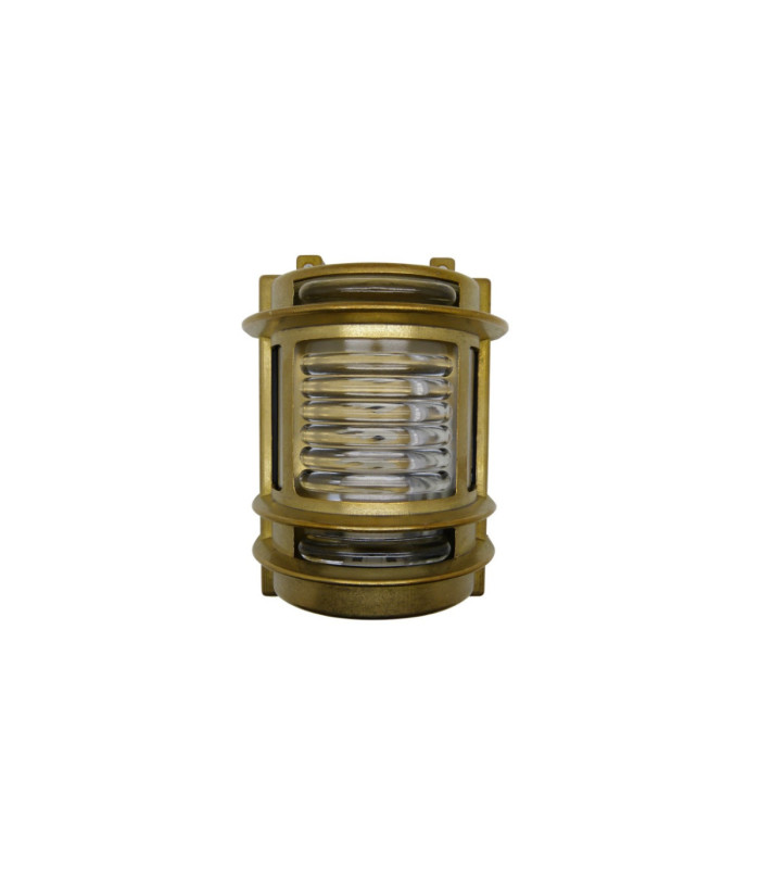 Cargo Solid Brass Flush Wall Light Raw Brass Finish IP64-9