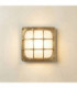 Francis Solid Brass Square 16cm Wall Light Raw Brass Finish IP64-1