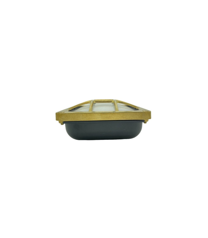 Francis Solid Brass Square 16cm Wall Light Raw Brass Finish IP64-4