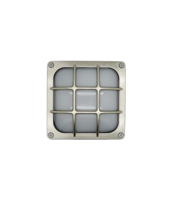 Francis Solid Brass Square 16cm Wall Light Satin Nickel Finish IP64-9
