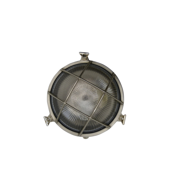 Grand Solid Brass Round 24cm Cabin Bulkhead Satin Nickel Finish IP64-11