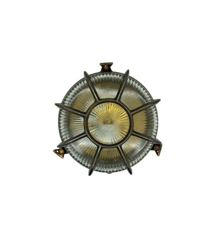 Grand Solid Brass Round 22cm Capstan Bulkhead Antique Brass Finish IP64-11