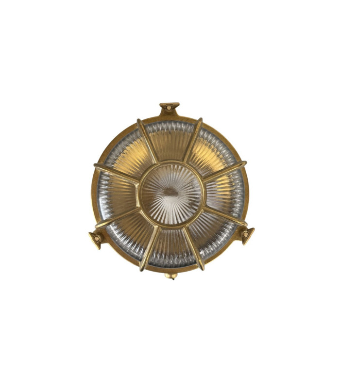 Grand Solid Brass Round 22cm Capstan Bulkhead Raw Brass Finish IP64-11