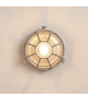Grand Solid Brass Round 22cm Capstan Bulkhead Satin Nickel Finish IP64-1