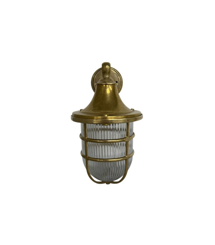 Grant Solid Brass 16cm Tiller Wall Lantern Antique Brass Finish IP64-4