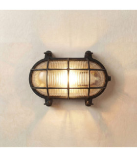 Horatio Solid Brass Oval Bulkhead Black Finish IP64-1
