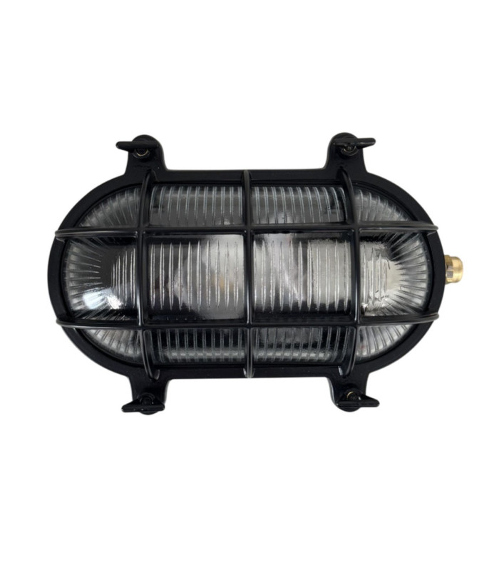 Horatio Solid Brass Oval Bulkhead Black Finish IP64