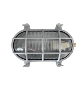 Horatio Solid Brass Oval Bulkhead Silver Colour Finish IP64-1