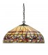 3 Light Large Ceiling Pendant Dark Bronze, Tiffany glass, E27 - 1