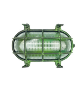 Horatio Solid Brass Oval Bulkhead Verdigris Finish IP64-1