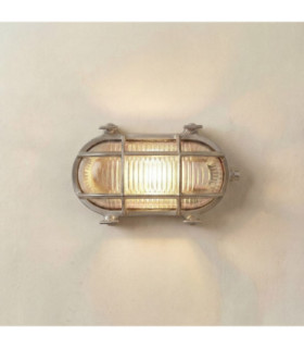 Horatio Solid Brass Oval Junior Bulkhead Satin Nickel Finish IP64-1