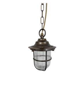 Hull Solid Brass Guard Pendant Lantern Antique Brass Finish IP54-1