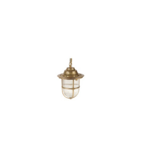 Hull Solid Brass Guard Pendant Lantern Raw Brass Finish IP54-1