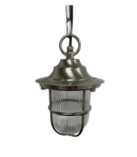 Hull Solid Brass Guard Pendant Lantern Satin Nickel Finish IP54-1