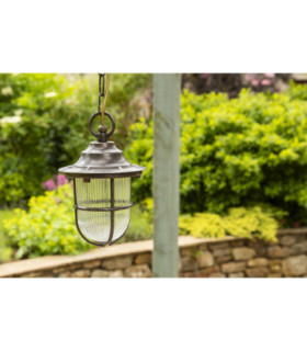 Hull Solid Brass Guard Pendant Lantern Satin Nickel Finish IP54-2