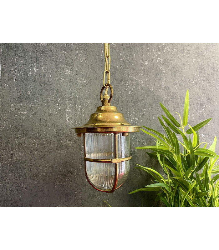 Hull Solid Brass Guard Pendant Lantern Satin Nickel Finish IP54-4