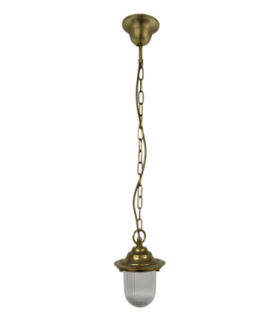Hull Solid Brass Pendant Lantern Raw Brass Finish IP54-1