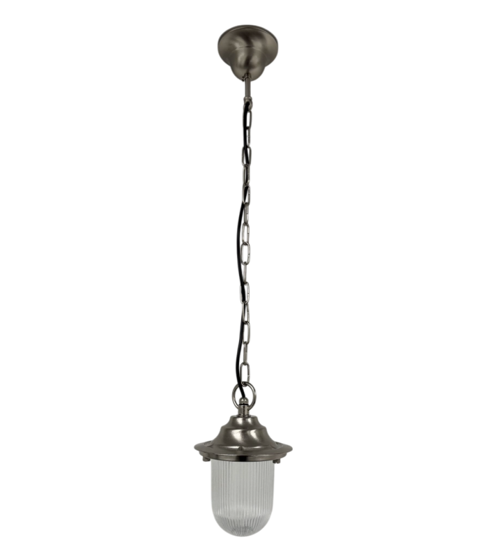 Hull Solid Brass Pendant Lantern Satin Nickel Finish IP54-1