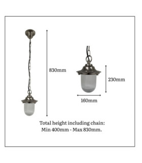 Hull Solid Brass Pendant Lantern Satin Nickel Finish IP54-2