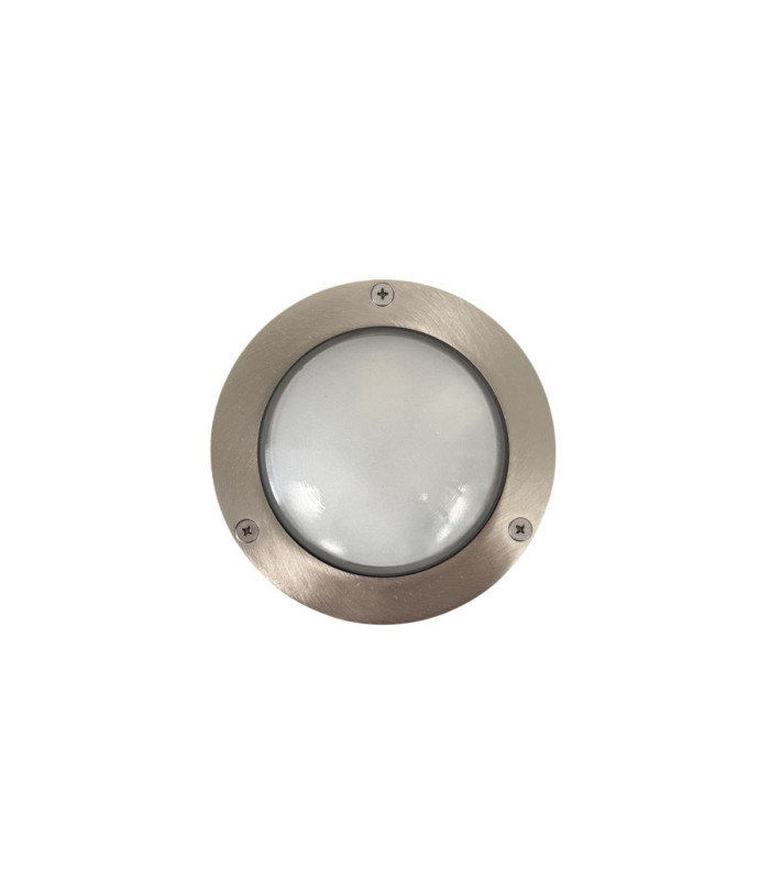 Marina Solid Brass Round 14cm Circular Bulkhead Satin Nickel Finish IP64-5