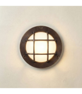 Marina Solid Brass Round 14cm Guard Circular Bulkhead Antique Brass Finish IP64-1
