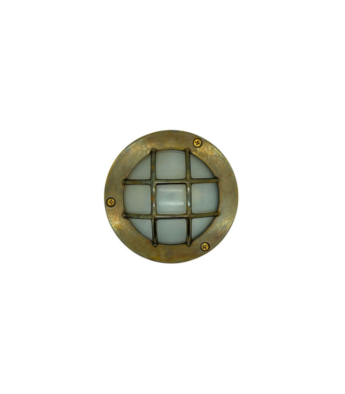 Marina Solid Brass Round 14cm Guard Circular Bulkhead Antique Brass Finish IP64