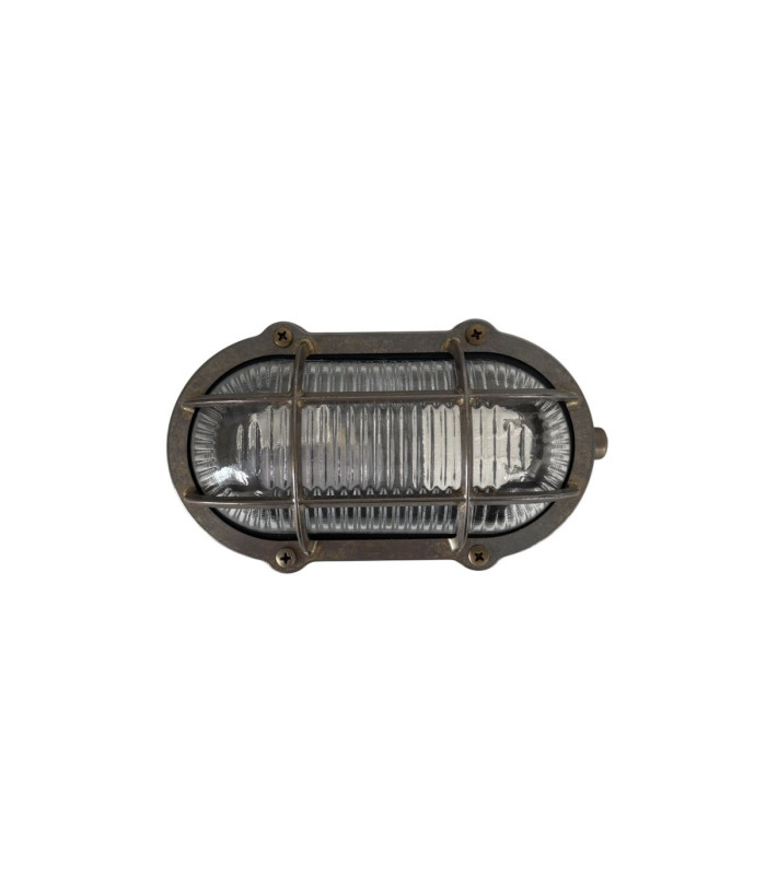 Merchant Solid Brass Oval Bulkhead Antique Brass Finish IP64